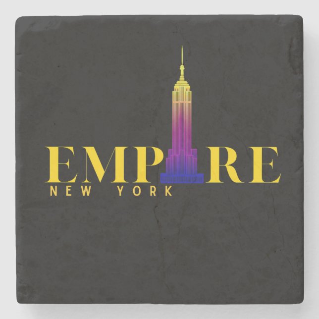 Empire State Gebäude-New York-Vibrant Gold Steinuntersetzer (Vorderseite)