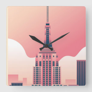 Empire State Gebäude Quadratische Wanduhr