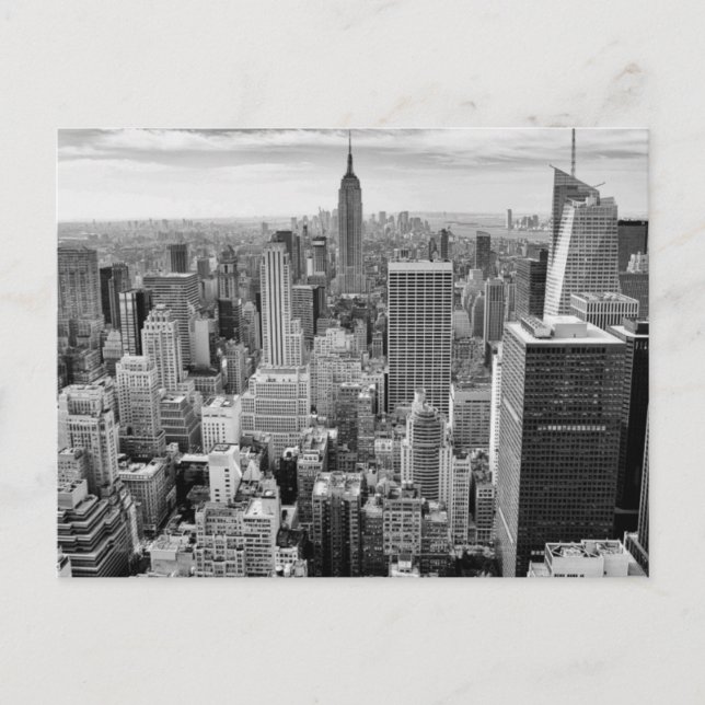 Empire State Gebäude Schwarz-weiß New York City Postkarte (Vorderseite)
