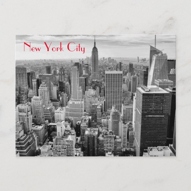 Empire State Gebäude Schwarz-weiß New York City Postkarte (Vorderseite)