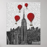 Empire State Gebäude und Red Hot Air Balloons
