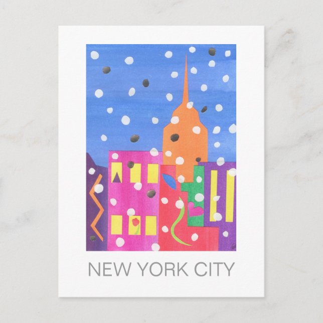 Empire State in Snow Postcard Postkarte (Vorderseite)