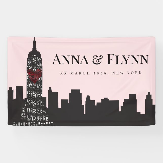 Empire State New York City Skyline Cityscape Party Banner (Horizontal)
