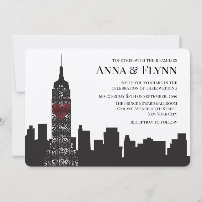 Empire State New York City Skyline Cityscape Party Einladung (Vorderseite)