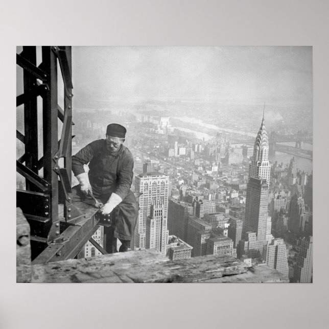 Empire State Steelworker, 1936. Vintages Foto Poster (Vorne)