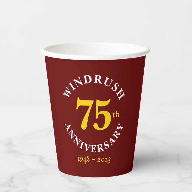Empire Windrush 75 Jahre alt Pappbecher (Vorderseite)