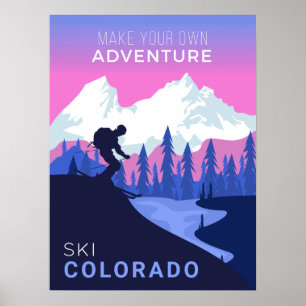 Emplacement personnalisé Affiche de ski