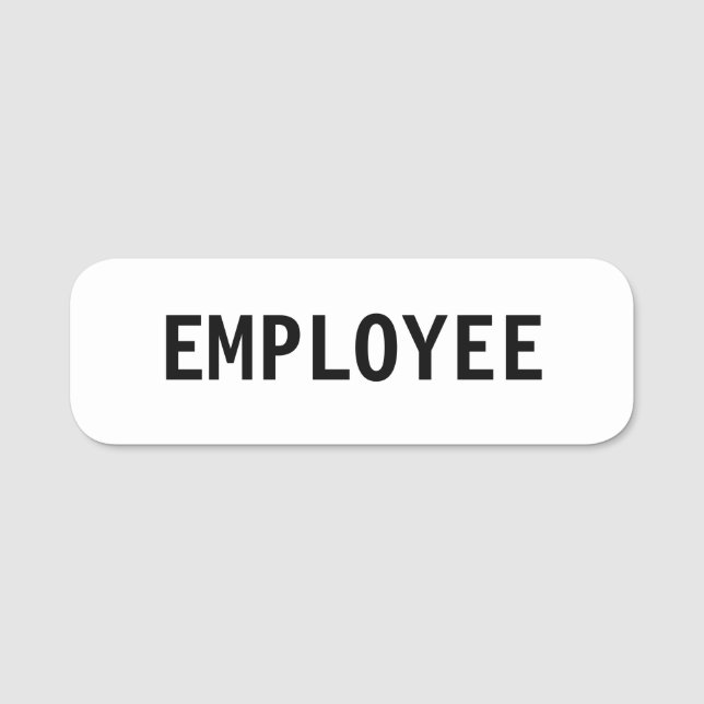 EMPLOYE bearbeitbarer Text Namensschild (Vorderseite)