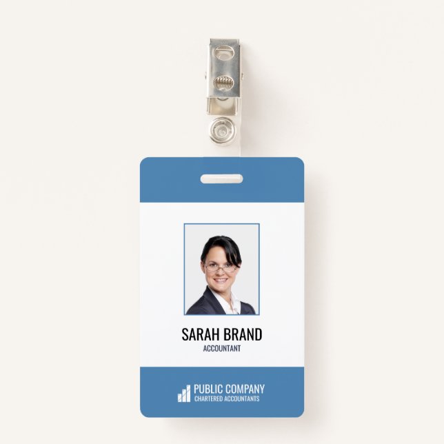 Employé de l'entreprise moderne Badge d'identifica (Devant avec clip)