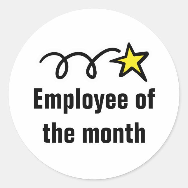 Employé du mois autocollants d'appréciation des tr (Devant)