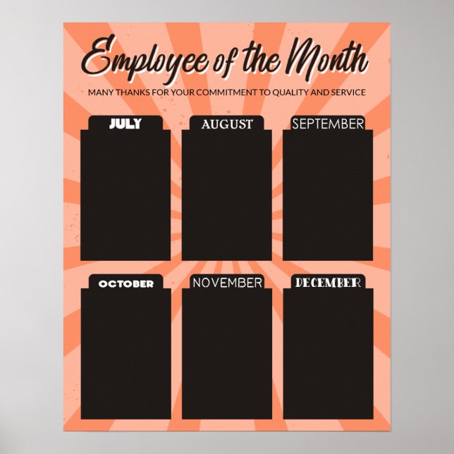 Employé du tableau photo 4X6 de l'affiche du mois (Devant)