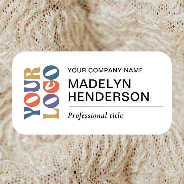 Employee Branded Company Logo White Magnetic Namensschild (Von Creator hochgeladen)