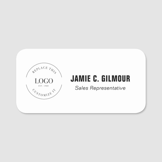 Employee Custom Business logo Magnetic Namensschild (Vorderseite)