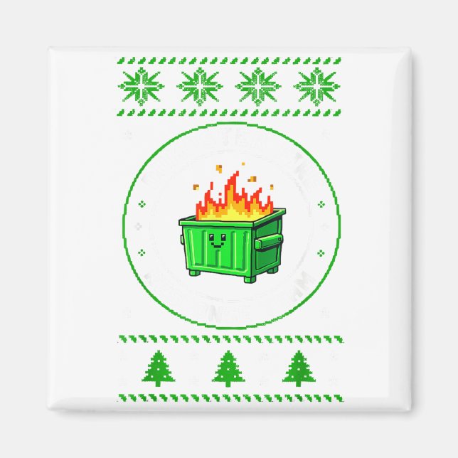 Employee Dumpster Fire Resnse Team Ugly Christmas  Magnet (Vorne)