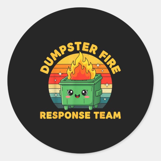 Employee Dumpster Fire Resnse Team Ugly Christmas  Runder Aufkleber (Vorderseite)