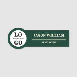 Employee Executive Custom Logo Emerald Namensschild