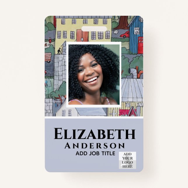 EMPLOYEE FOTO ABZEICHEN QR Code Barcode Eigenschaf Ausweis (Vorderseite)