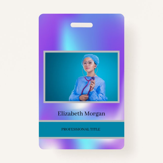 Employee Foto Trendy Holographic Ausweis (Vorderseite)