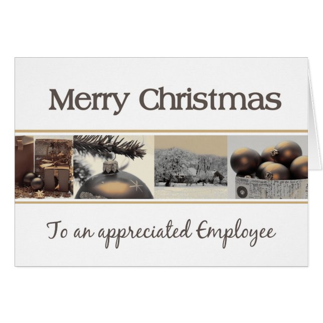 Employee Merry Christmas sepia (Vorderseite (Horizontal))