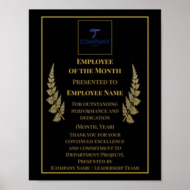 Employee of the Month Custom Recognition Corporate Poster (Vorne)