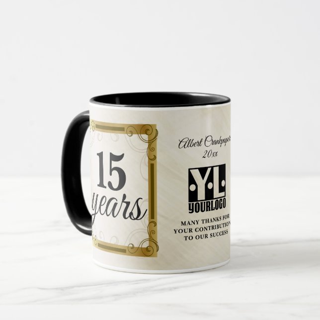Employee performance anniversary milestone award tasse (Vorderseite Links)