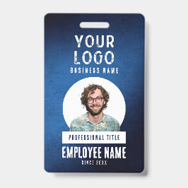 Employee Photo Blue Grunge Gradient Business Ausweis