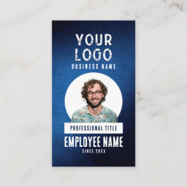 Employee Photo Blue Grunge Gradient Business Visitenkarte