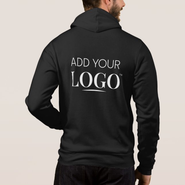 Employee Uniform Business Logo Branded Black Hoodie (Rückseite)