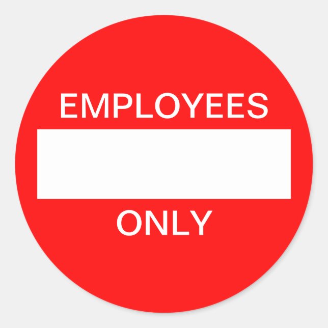 Employés seulement autocollant (Devant)