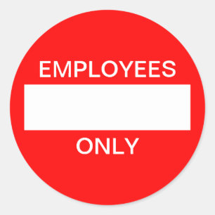 Employés seulement autocollant