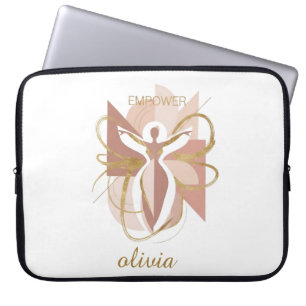 Empower Abstrakte Goldene Frauensilhouette Kunst Laptopschutzhülle