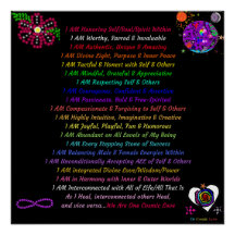 Empower Cosmic Affirmations, 20" x 20", Poster