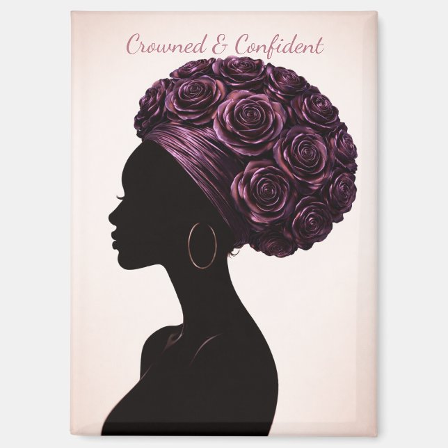 Empowered Black Woman Silhouette  Magnet (Vorderseite)