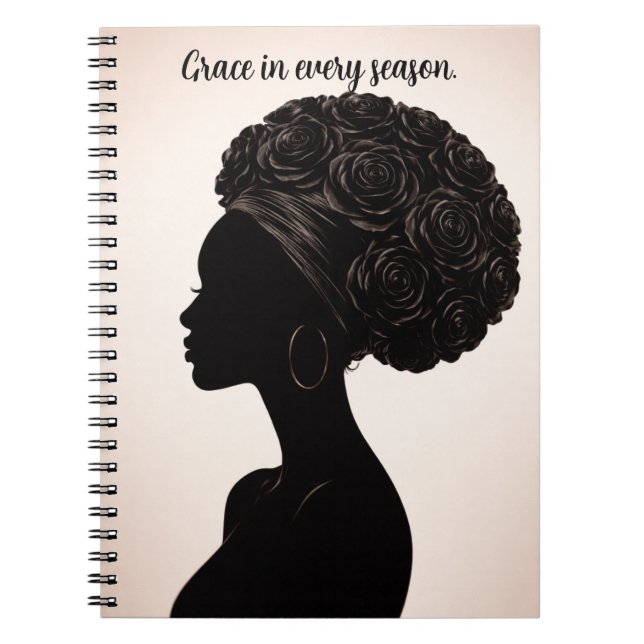Empowered Black Woman Silhouette Notebook Notizblock (Vorderseite)