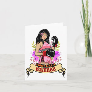 Empowered Latina Woman Boxing Kickboxing Girl I Karte