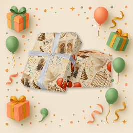 Empowered Red Heart Collage Holiday Geschenkpapier