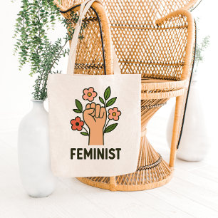 Empowerment-Faust mit floralen Akzenten Tragetasch Tragetasche