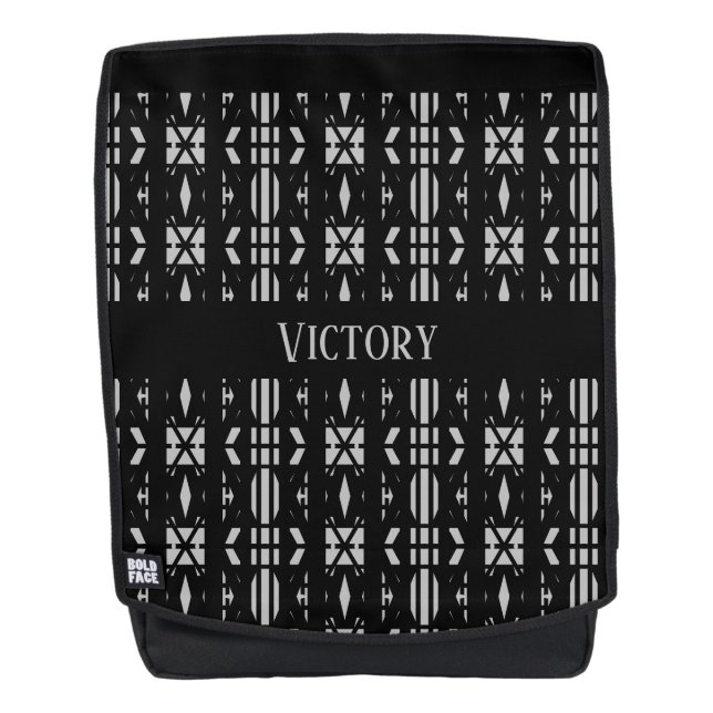 Empowerment Silver Gray & Black Rucksack (Vorderseite)