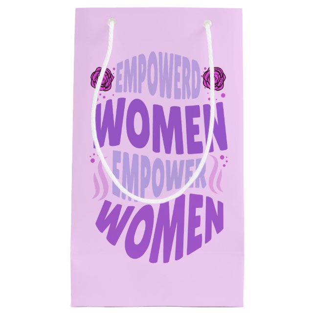 Empowerment von Frauen - lila Text Kleine Geschenktüte (Vorderseite)