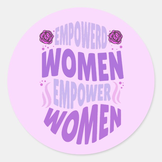 Empowerment von Frauen - lila Text Runder Aufkleber (Vorderseite)