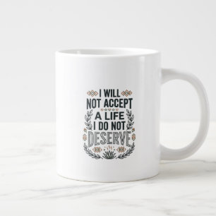 Empowerment-Zitat Motivations-Typografie Jumbo-Tasse