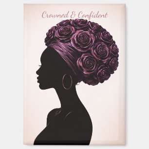 Empowerte schwarze Frau Silhouette Magnet