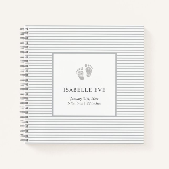 Empreinte bébé Gris Gris Gris Bébé Mémoire Livre (Devant)