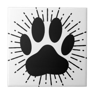 Empreinte De Chien Et Carreaux De Feu De Feu Vinta