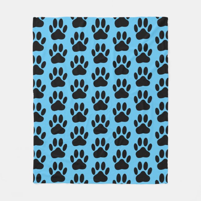 Empreinte de chien sur la couverture en polaire bl (Devant)