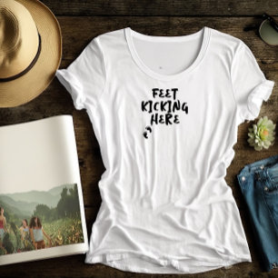 Empreinte de grossesse humoristique noir T-shirt