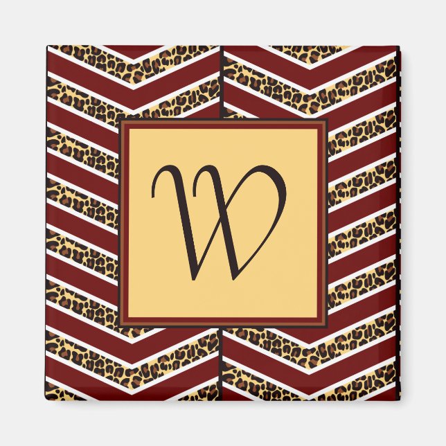 Empreinte de léopard Chevron Magnet (Devant)
