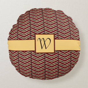 Empreinte de léopard Chevron Round Coussin