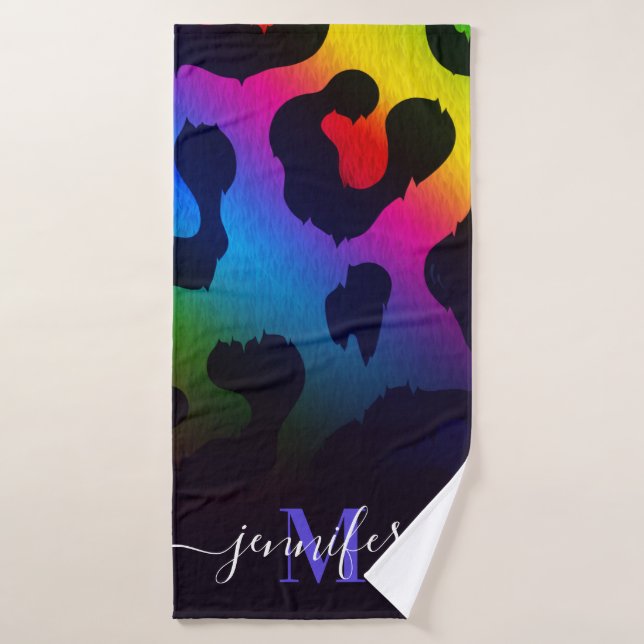 Empreinte de léopard coloré (Serviette de bain)