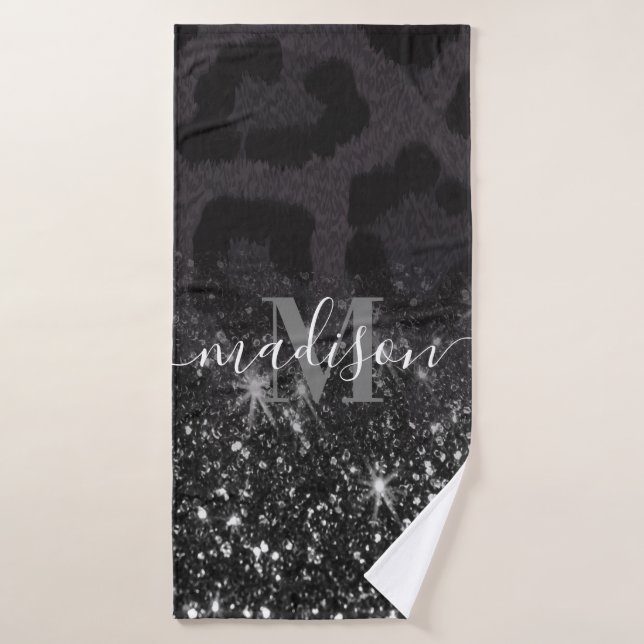 Empreinte de léopard et Parties scintillant (Serviette de bain)